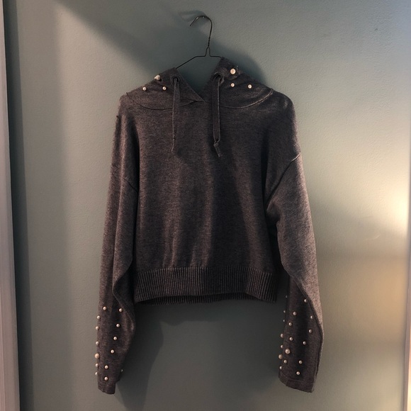Zara Sweaters - Sweater with pearls and hood
